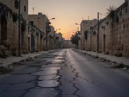 Eine leere, ruhige Straße in Nikosia bei Dämmerung, die eine Atmosphäre der Vorsicht und Wachsamkeit vermittelt. - Foto: über boerse-global.de