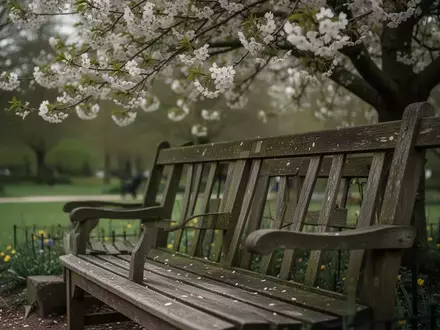 Symbolbild: Parkbank unter einem blühenden Baum - Foto: über boerse-global.de