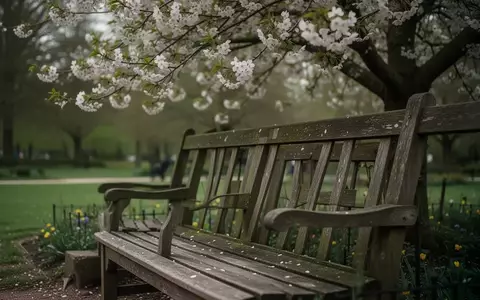 Symbolbild: Parkbank unter einem blühenden Baum - Foto: über boerse-global.de