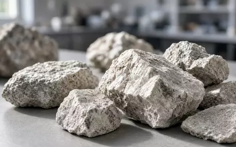 Nahaufnahme von Lithium-Erzproben auf einem Labortisch in einer industriellen Umgebung. - Foto: über boerse-global.de