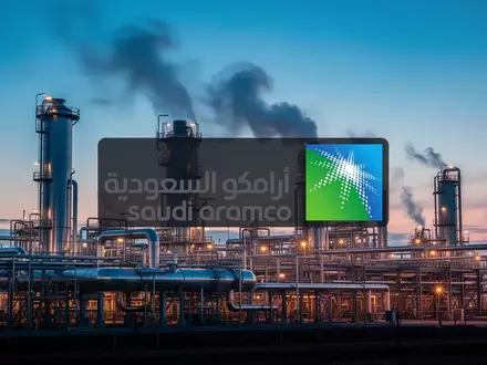 Moderne Industrieanlage zur Erdgasverarbeitung in der Abenddämmerung mit atmosphärischer Beleuchtung. - Foto: über boerse-global.de