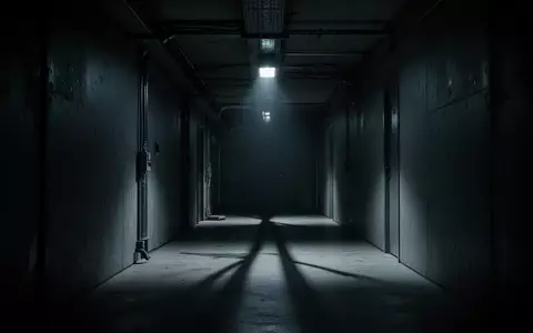 Ein dunkler, minimalistischer Flur mit kühlem Licht und langen Schatten, der eine Atmosphäre von technischer Störung vermittelt. - Foto: über boerse-global.de