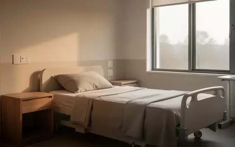 Ein minimalistisch eingerichtetes, helles Pflegezimmer mit einem ordentlich gemachten Bett und Tageslichteinfall. - Foto: über boerse-global.de