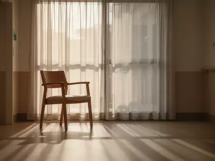Ein leeres, sonnendurchflutetes Zimmer in einer modernen Senioreneinrichtung mit Blick aus dem Fenster. - Foto: über boerse-global.de