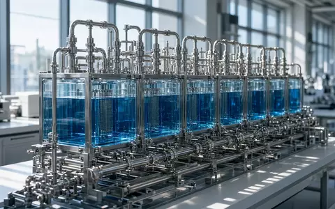Moderne Laborumgebung für Wasserstofftechnologie mit Elektrolyseuren und technischer Ausrüstung in hellem Tageslicht. - Foto: über boerse-global.de
