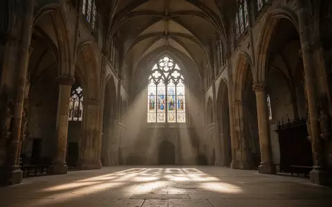 Innenansicht des Kölner Doms mit einfallendem Sonnenlicht durch ein Buntglasfenster, das eine friedliche Atmosphäre schafft. - Foto: über boerse-global.de
