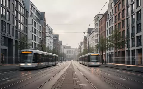 Eine menschenleere, moderne Straßenszene in einer Kölner Stadtlandschaft bei bewölktem Tageslicht. - Foto: über boerse-global.de