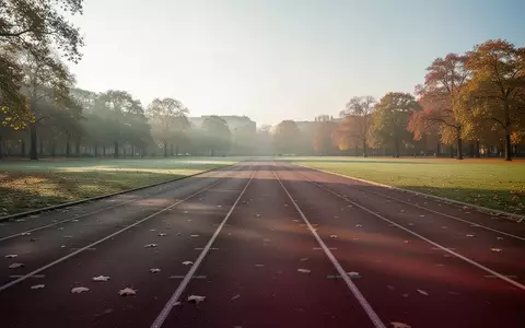 Weites, leeres Gelände auf dem Tempelhofer Feld an einem sonnigen Herbstmorgen mit einer asphaltierten Laufbahn. - Foto: über boerse-global.de