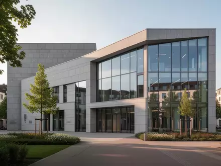 Moderne Fassade eines städtischen Verwaltungsgebäudes mit klaren architektonischen Linien bei Tageslicht. - Foto: über boerse-global.de