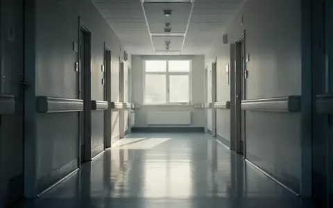 Ein steriler, menschenleerer Krankenhausflur mit einfallendem Tageslicht und glänzenden Böden. - Foto: über boerse-global.de