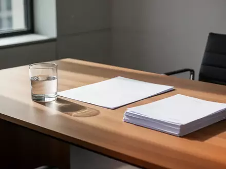 Ein minimalistischer Büroschreibtisch mit leeren Dokumenten und natürlichem Lichteinfall. - Foto: über boerse-global.de