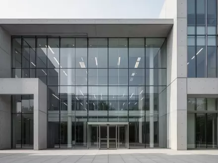 Moderne Glas- und Betonfassade eines Behördengebäudes bei Tageslicht. - Foto: über boerse-global.de