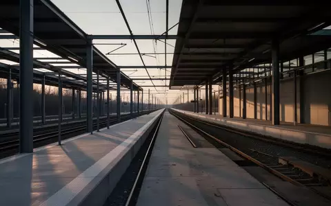Leerer, moderner Bahnsteig bei Dämmerung mit Beton- und Stahlelementen ohne Personen oder Beschilderung. - Foto: über boerse-global.de
