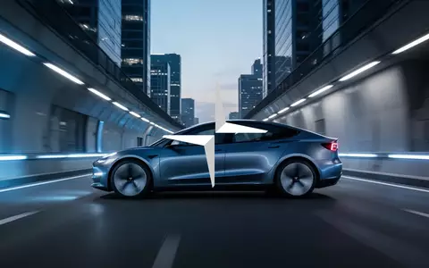 Schnittige Silhouette eines Elektroautos in einem modernen, futuristisch beleuchteten Tunnel. - Foto: über boerse-global.de