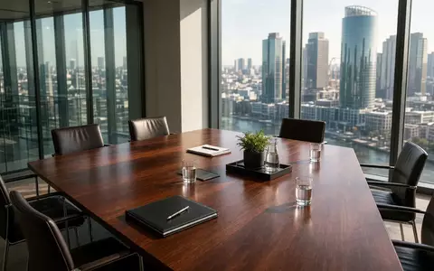 Moderner Konferenzraum in einem Finanzbüro mit Blick auf die Skyline bei natürlichem Tageslicht. - Foto: über boerse-global.de