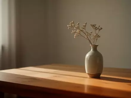 Ein stiller, minimalistisch eingerichteter Raum mit weichem Tageslicht, das auf einen Holztisch fällt und eine Atmosphäre der Ruhe und Geduld vermittelt. - Foto: über boerse-global.de