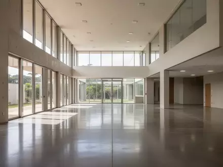Modernes, leeres Regierungsgebäude in Brasilien mit minimalistischer Architektur und einfallendem Tageslicht. - Foto: über boerse-global.de