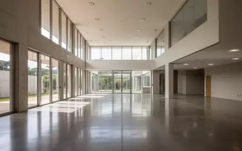 Modernes, leeres Regierungsgebäude in Brasilien mit minimalistischer Architektur und einfallendem Tageslicht. - Foto: über boerse-global.de
