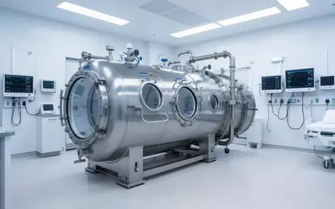 Eine professionelle medizinische Überdruckkammer in einer sterilen Krankenhausumgebung. - Foto: über boerse-global.de