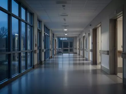 Ein leerer, modern gestalteter Krankenhausflur mit einfallendem Tageslicht, der die Atmosphäre einer Pflegeeinrichtung vermittelt. - Foto: über boerse-global.de