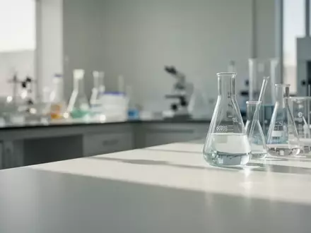 Ein heller, moderner Laborraum mit Glasgefäßen auf einer sauberen Arbeitsfläche, der eine Atmosphäre von Prävention und Gesundheit vermittelt. - Foto: über boerse-global.de