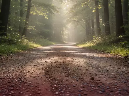 Ein von Sonnenlicht durchfluteter Waldweg, der zum Laufen im Freien einlädt. - Foto: über boerse-global.de
