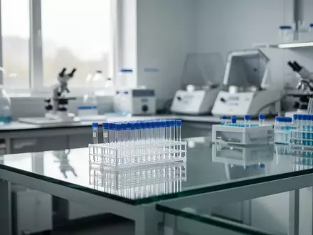 Ein sauberer, menschenleerer Labortisch mit medizinischen Geräten in einer hellen, professionellen Forschungsumgebung. - Foto: über boerse-global.de