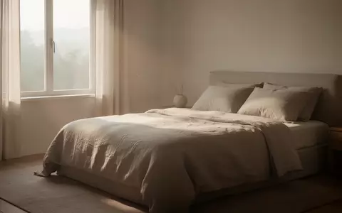 Ein minimalistisch gestaltetes Schlafzimmer mit weichem Tageslicht, das eine ruhige und erholsame Atmosphäre vermittelt. - Foto: über boerse-global.de