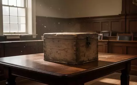 Eine traditionelle hölzerne Wahlurne auf einem dunklen Holztisch in einem ruhigen, sonnendurchfluteten Raum. - Foto: über boerse-global.de