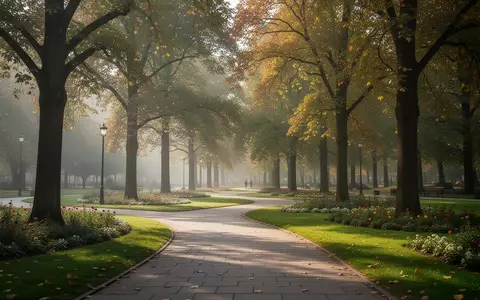 Ein sonniger Parkweg mit Bäumen und Grünflächen in einer ruhigen Umgebung. - Foto: über boerse-global.de