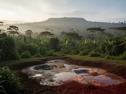 Üppige Vegetation und natürliche Mineralvorkommen in der Mount-Elgon-Region in Kenia. - Foto: über boerse-global.de