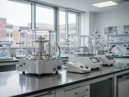 Modernes medizinisches Forschungslabor mit glänzenden Arbeitsflächen und Laborgeräten in einer Universität. - Foto: über boerse-global.de