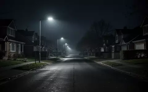Eine nächtliche, ruhige Wohnstraße in der Dämmerung, die die Bedeutung von nächtlicher Stille und Erholung unterstreicht. - Foto: über boerse-global.de