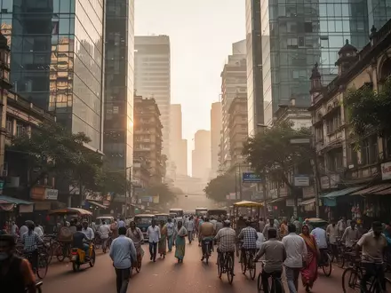 Ein modernes Finanzviertel in Mumbai während der goldenen Stunde mit Blick auf moderne Glasgebäude. - Foto: über boerse-global.de