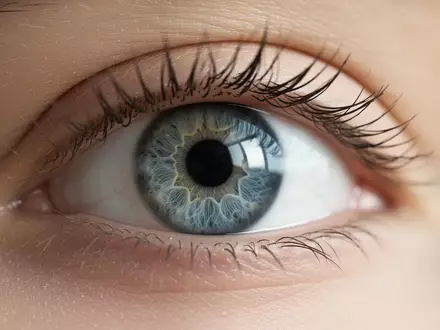 Nahaufnahme eines menschlichen Auges mit Fokus auf die Iris und Wimpern bei natürlichem Licht. - Foto: über boerse-global.de