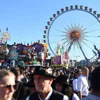 Strahlendes Herbstwetter bescherte Wirten und Schauststellern regen Zulauf.  - Foto: Felix Hörhager/dpa