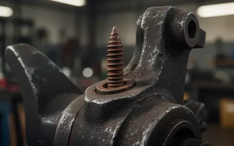 Nahaufnahme einer korrodierten Metallschraube in einem mechanischen Bauteil. - Foto: über boerse-global.de