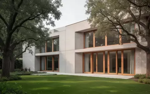 Modernes Architekturgebäude mit großen Fensterfronten und einer umliegenden Gartenanlage bei Tageslicht. - Foto: über boerse-global.de