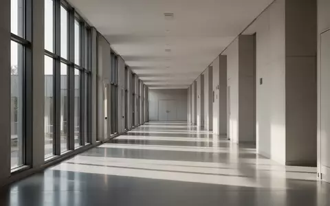 Ein minimalistischer, lichtdurchfluteter Flur in einem modernen öffentlichen Gebäude mit klaren architektonischen Linien. - Foto: über boerse-global.de