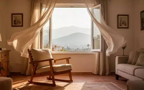 Ein sonnendurchflutetes Wohnzimmer in einem Haus in Gazipa?a mit Blick auf die umliegende Berglandschaft. - Foto: über boerse-global.de