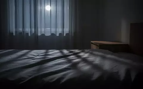 Ein minimalistisches, in sanftes Mondlicht getauchtes Schlafzimmer bei Nacht, das eine ruhige und erholsame Atmosphäre ausstrahlt. - Foto: über boerse-global.de