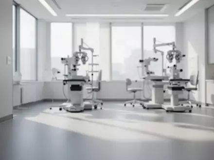 Innenansicht einer modernen Augenklinik mit steriler Einrichtung und natürlichem Lichteinfall. - Foto: über boerse-global.de
