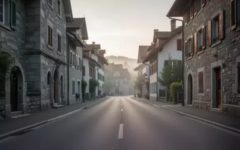 Eine leere, ruhige Wohnstraße in einer Schweizer Stadt bei Dämmerung mit historischer Architektur. - Foto: über boerse-global.de