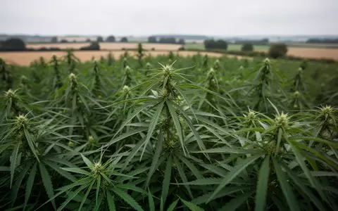 Nahaufnahme eines Feldes mit grünen Hanfpflanzen bei natürlichem Tageslicht. - Foto: über boerse-global.de