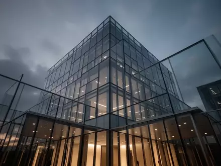Moderne Glas- und Stahlfassade eines Bürogebäudes in der Abenddämmerung. - Foto: über boerse-global.de