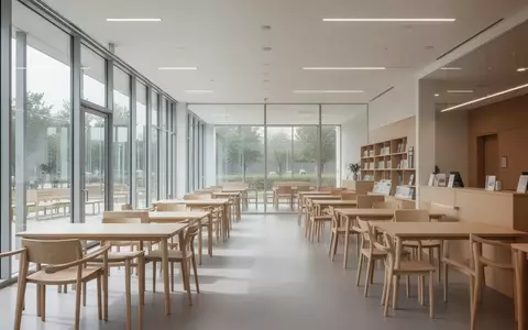 Ein heller, moderner öffentlicher Servicebereich mit Holzausstattung und natürlichem Tageslicht. - Foto: über boerse-global.de