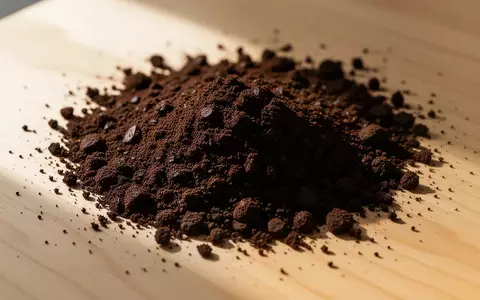 Nahaufnahme von feuchtem Kaffeesatz auf einer hölzernen Oberfläche zur Veranschaulichung der Kreislaufwirtschaft. - Foto: über boerse-global.de