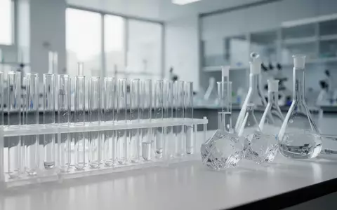 Moderne Laboreinrichtung mit Glasgefäßen und wissenschaftlichen Arbeitsgeräten in einer hellen, klinischen Umgebung. - Foto: über boerse-global.de