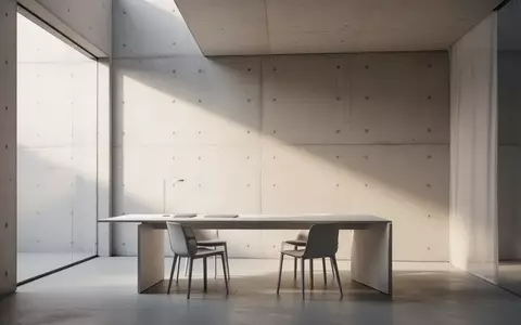 Minimalistische, moderne Architektur mit klaren Linien und weichem Licht in einem schlichten Innenraum. - Foto: über boerse-global.de