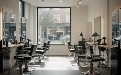 Leere, modern eingerichtete Friseursalons und Kosmetikstudios bei Tageslicht ohne Personen. - Foto: über boerse-global.de